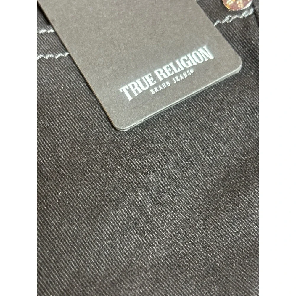 True Religion Jeans Ricky Relaxed NWT‎ Straight Black Button Flap Pocket 36x30
